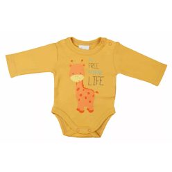 ABR Hosszú ujjú pamut body - Mustár - Zsiráf (44)