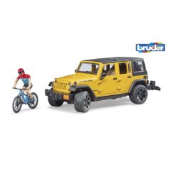   Bruder Jeep Wrangler Rubicon Unlimited mountainbike-kal és kerékpárossal (02543)