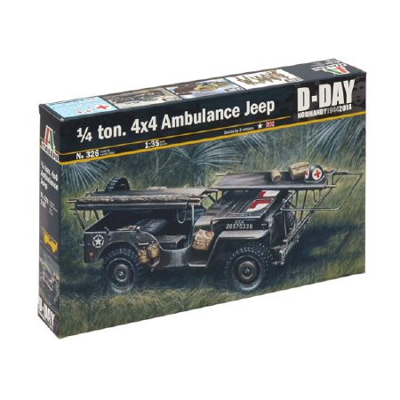 Italeri 1:4 TON. 4x4 Ambulance Jeep 1:35 makett harcjármű (0326)