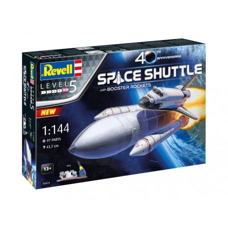 Revell Gift Set Space Shuttle & Booster Rockets, 40th. Anniversary  1:144 makett készlet festékkel é