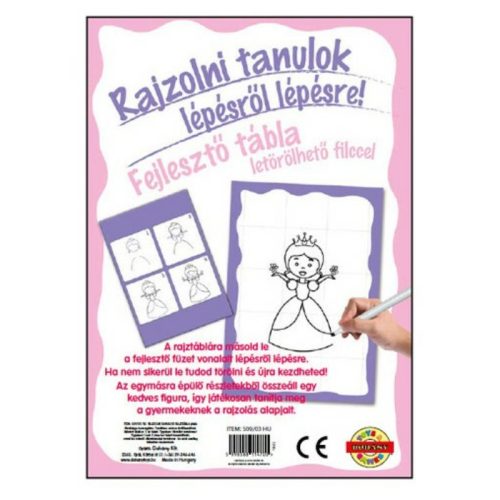 Munkafüzet Rajzolni tanulok fejlesztő tábla Hercegnős lila (145533)