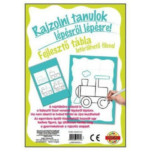 Munkafüzet Rajzolni tanulok fejlesztő tábla Járművek zöld (145533)