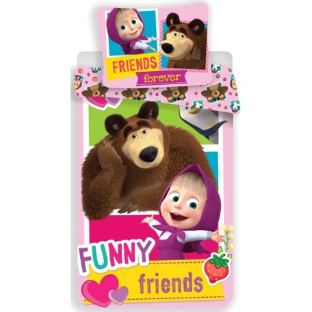 Masha and the Bear, Mása és a Medve Ágyneműhuzat 140×200cm, 70×90 cm Funny Friends!