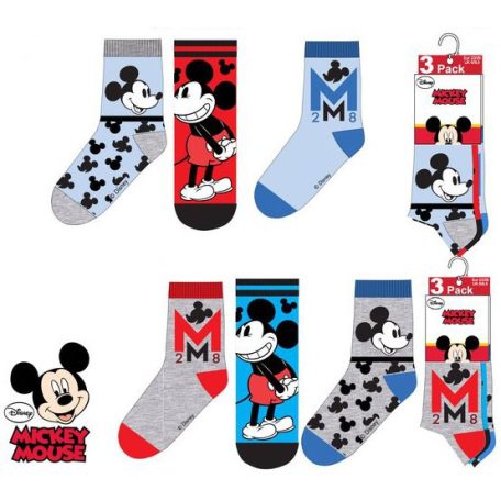 Disney Mickey zokni 3 pár/csomag 23-34