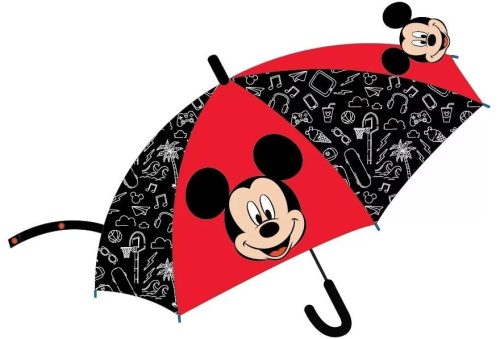 Disney Mickey gyerek félautomata esernyő 68 cm fekete-piros