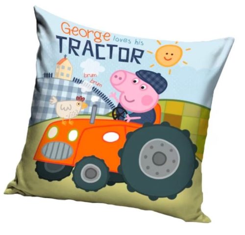 Peppa malac párna, díszpárna 40*40 cm George's tractor