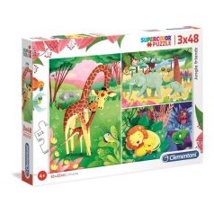 3x48 db-os puzzle dzsungel állatok (25233) - Clementoni