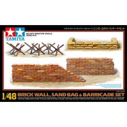   Tamiya Brick Wall, Sand Bag & Barricade Set  makett készlet (300032508)