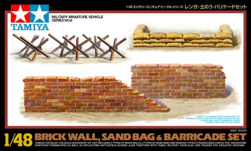 Tamiya Brick Wall, Sand Bag & Barricade Set  makett készlet (300032508)