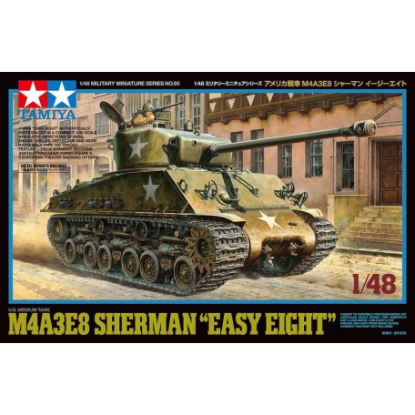 Tamiya US Medium Tank M4A3E8 Sherman Easy Eight  1:48 makett harcjármű (300032595)