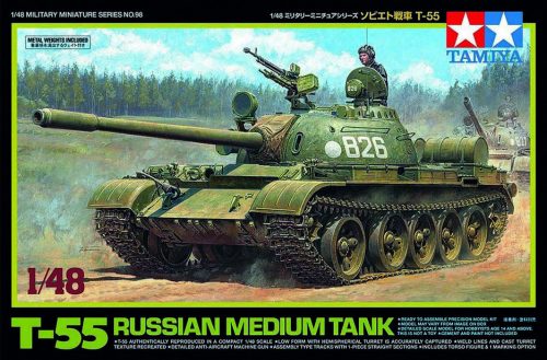 Tamiya Russian Medium Tank T-55  1:48 makett harcjármű (300032598)