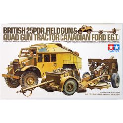   Tamiya British 25 Pndr. Field Gun & Quad Gun Tractor  1:35 makett harcjármű (300035044)