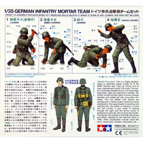 Tamiya German Infantry Mortar Team  makett figura 1:35 (300035193)