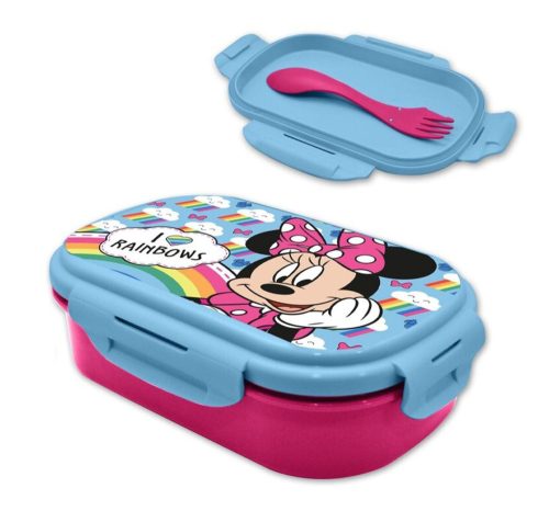 Disney Minnie Rainbows szendvicsdoboz + evőeszköz szett *