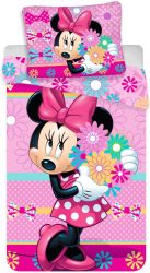 Disney Minnie Ágynemű, Ágyneműhuzat 140×200cm, 70×90 cm Minnie virágcsokorral