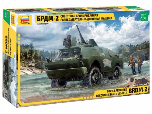 Zvezda BRDM-2 Russian Armored Car  1:35 makett harcjármű (3638)