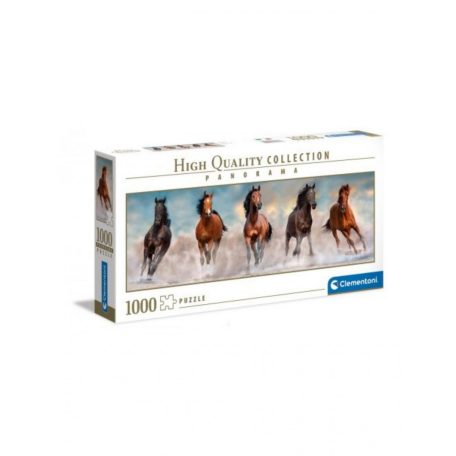 Vágtázó lovak panoráma puzzle - 1000 db-os puzzle (39607) - Clementoni