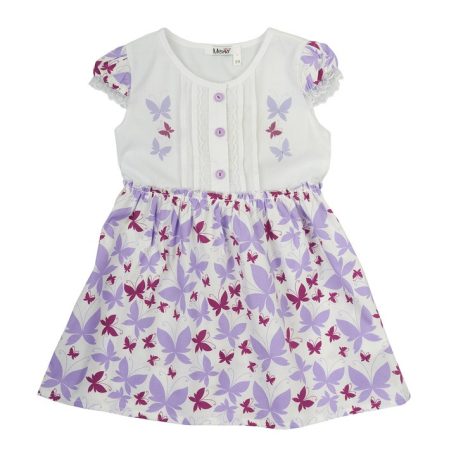 Lepke mintás lila nyári ruha (Méret:98)