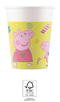 Peppa Pig Messy Play, Peppa malac papír pohár 8 db-os 200 ml FSC