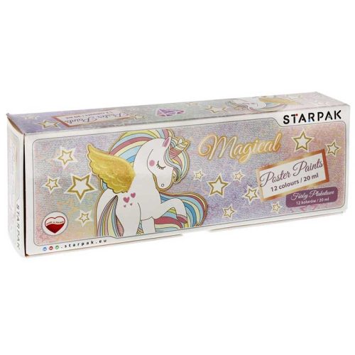 Starpak Unikornis plakát festék készlet 12 színnel 20 ml (472915)