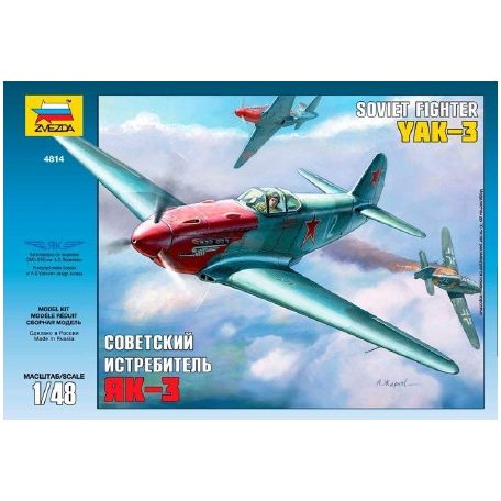 Zvezda Yakovlev YAK-3 Soviet Fighter  1:48 makett repülő (4814)