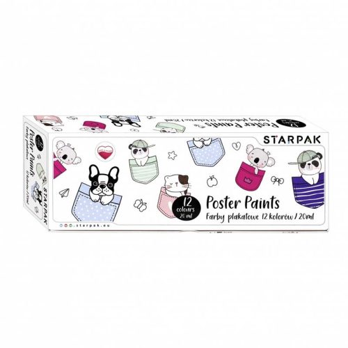 Starpak állatos plakát festék készlet 12 színnel 20 ml (492051)