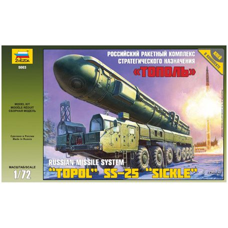 Zvezda Military Ballistic Missile Launcher Topol  1:72 makett harcjármű (5003)