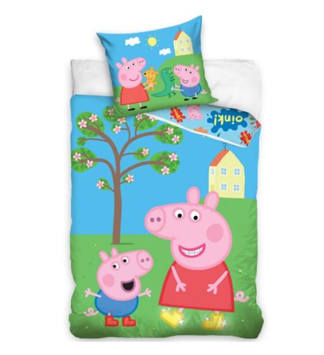 Peppa Pig, Peppa malac ágyneműhuzat 140×200cm, 70×90 cm Oink!