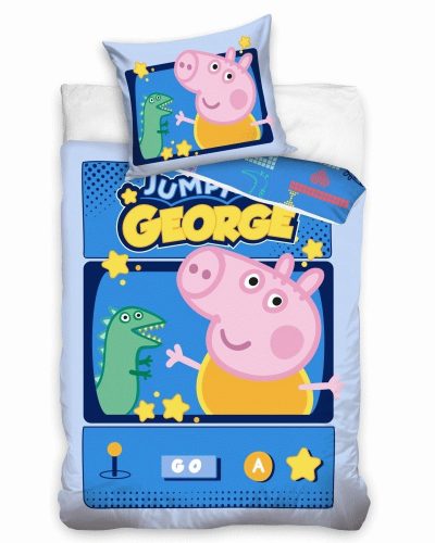 Peppa pig, Peppa malac ágyneműhuzat 140×200cm, 70×90 cm Go George!