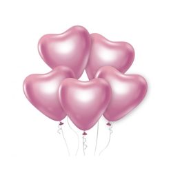  Platinum Light Pink Heart, Szív léggömb, lufi 6 db-os 12 inch (30 cm)