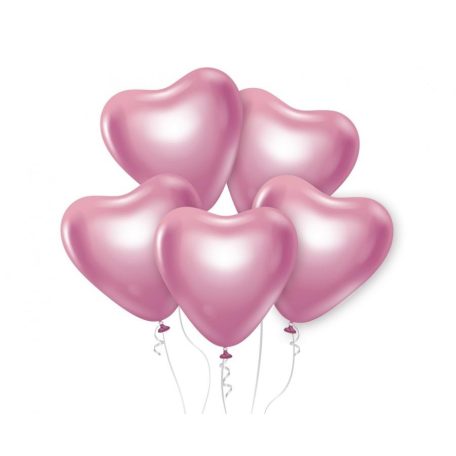 Platinum Light Pink Heart, Szív léggömb, lufi 6 db-os 12 inch (30 cm)