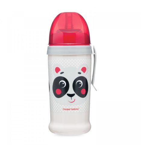 Canpol Sport itatópohár cseppmentes szívószállal  350 ml (12h+) - Panda