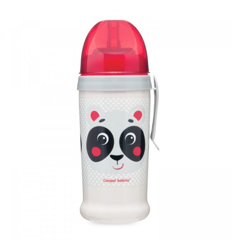 Canpol Babies Sport itatópohár cseppmentes szívószállal  350 ml (12h+) - Panda