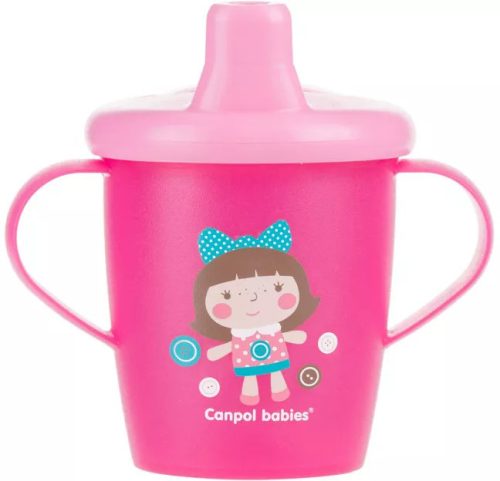 Canpol Babies Csöpögésmentes itatópohár kemény ivócsőrrel 250 ml (9h+) - Rózsaszín