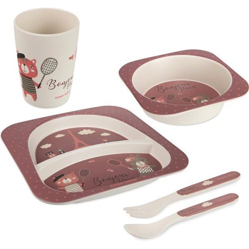 Canpol Babies Bonjour Paris 5 részes étkészlet (12h+) - Bordó