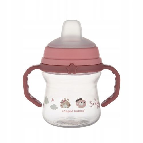 Canpol Babies Bonjour Paris Itatópohár szilikonos ivócsőrrel  150 ml (6h+) - Bordó