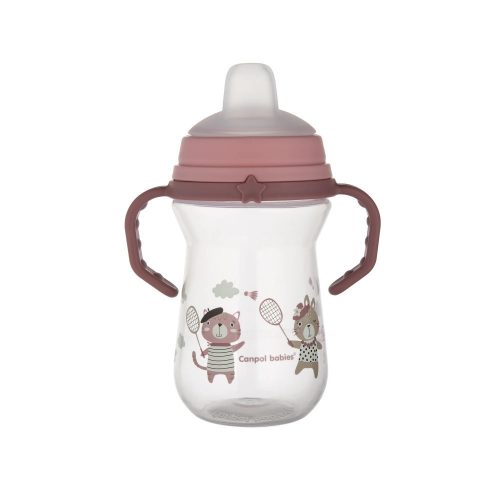 Canpol Babies Bonjour Paris Itatópohár szilikonos ivócsőrrel  250 ml (6h+) - Bordó
