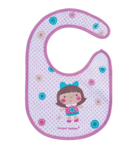 Canpol Babies Toys tépőzáras pamut előke - Rózsaszín