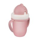 Canpol Babies FlipTop szívószálas pohár 210 ml (9h+) - Matt rózsaszín