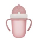 Canpol Babies FlipTop szívószálas pohár 210 ml (9h+) - Matt rózsaszín