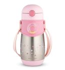 Canpol Babies Hőtartó pohár szilikonos szívószállal 300 ml (12h+) - Rózsaszín