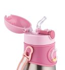 Canpol Babies Hőtartó pohár szilikonos szívószállal 300 ml (12h+) - Rózsaszín