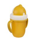 Canpol Babies FlipTop szívószálas pohár 210 ml (9h+) - Matt sárga