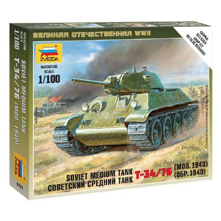 Zvezda Soviet Medium Tank T-34/76  1:100 makett harcjármű (6101)