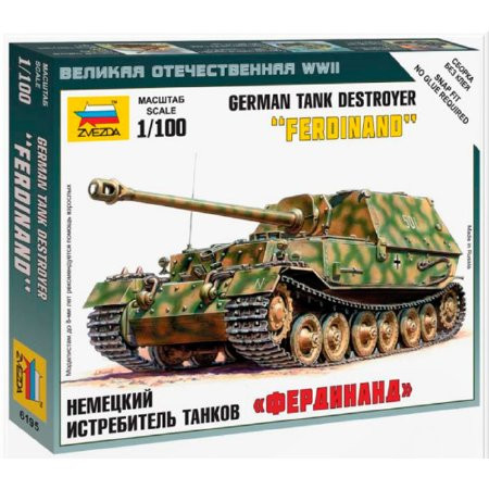 Zvezda Sd.Kfz.184 Ferdinand Heavy Tank Destroyer  1:100 makett harcjármű (6195)