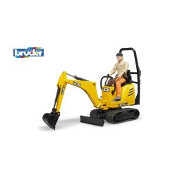   Bruder Bworld - JCB Micro excavator 8010 CTS építőipari munkással (62002)