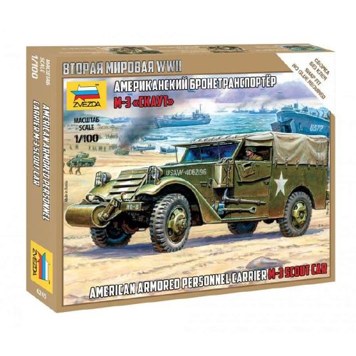 Zvezda M-3 Scout Car  1:100 makett harcjármű (6245)