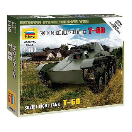 Zvezda T-60 Soviet Light Tank  1:100 makett harcjármű (6258)