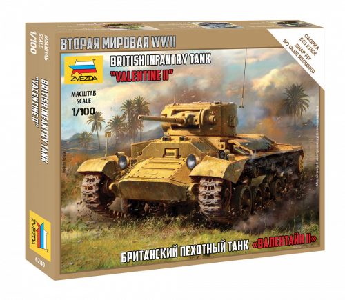 Zvezda British Infantry Tank Valentine II  1:100 makett harcjármű (6280)