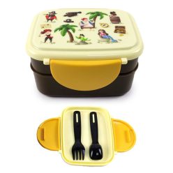   Bento Ételhordó Doboz Evőeszközökkel, Pattintós Tető - Jolly Rogers Kalózok